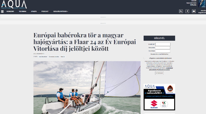 Európai babérokra tör a magyar hajógyártás: a Flaar 24 az Év Európai Vitorlása díj jelöltjei között